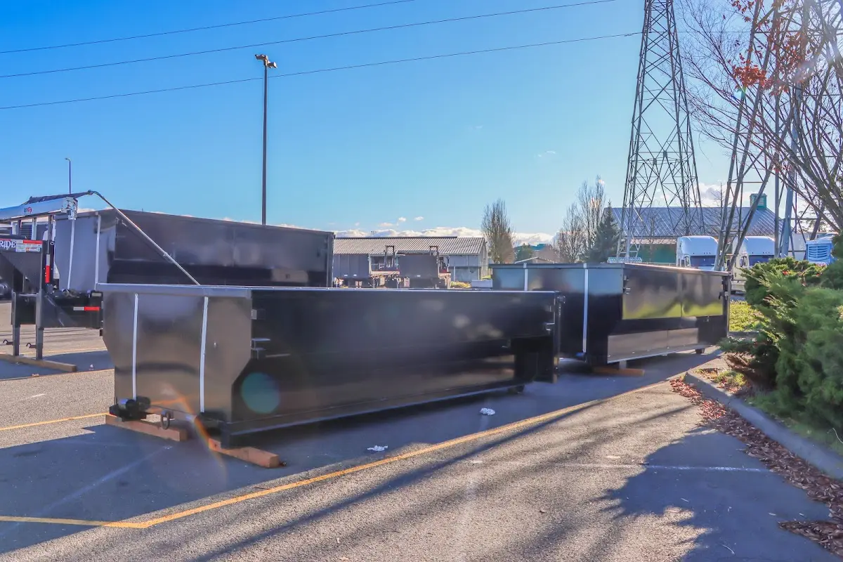 Roll-off dumpster ready for waste disposal at job site for Construction Dumpster Rental in Sandpoint